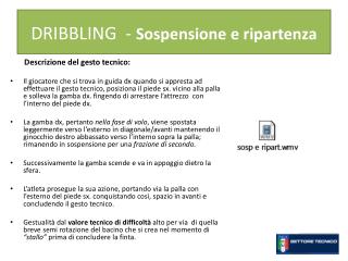 DRIBBLING - Sospensione e ripartenza