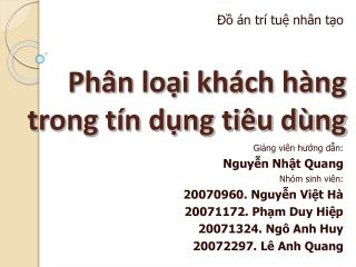 Phân loại khách hàng trong tín dụng tiêu dùng