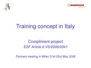 Training concept in Italy