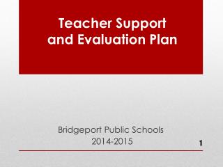 Teacher Support and Evaluation Plan