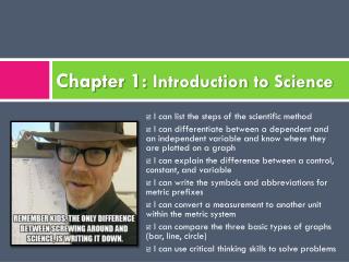 Chapter 1: Introduction to Science