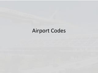 Airport Codes