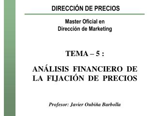 DIRECCIÓN DE PRECIOS