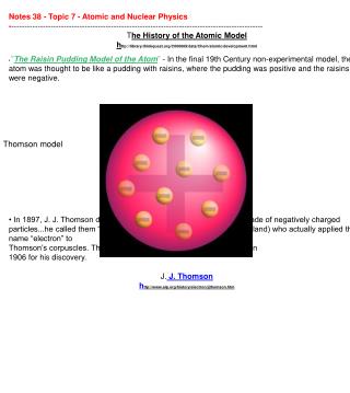 Notes 38 - Topic 7 - Atomic and Nuclear Physics