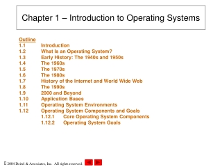 Chapter 1 – Introduction to Operating Systems