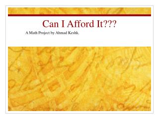 Can I Afford It???