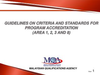 GUIDELINES ON CRITERIA AND STANDARDS FOR PROGRAM ACCREDITATION (AREA 1, 2, 3 AND 8)