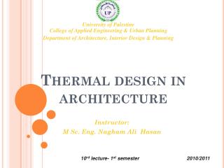Thermal design in architecture