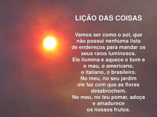 LIÇÃO DAS COISAS