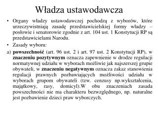 Władza ustawodawcza