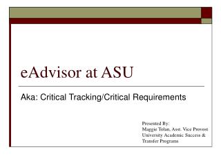 eAdvisor at ASU