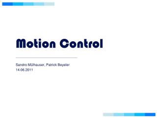 Motion Control