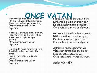 ÖNCE VATAN