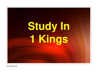 Study In 1 Kings