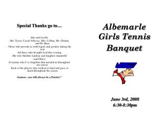 Albemarle Girls Tennis Banquet