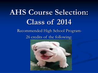 AHS Course Selection: Class of 2014