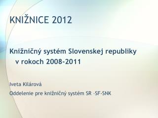 KNIŽNICE 2012