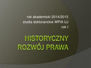 Historyczny rozwój Prawa