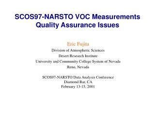 SCOS97-NARSTO VOC Measurements Quality Assurance Issues