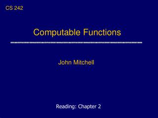 Computable Functions