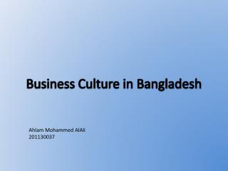 Business Culture in Bangladesh