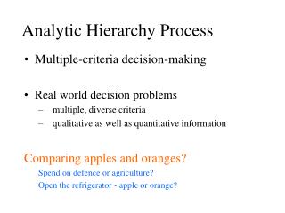 Analytic Hierarchy Process