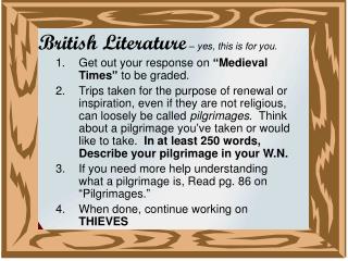 British Literature – yes, this is for you.