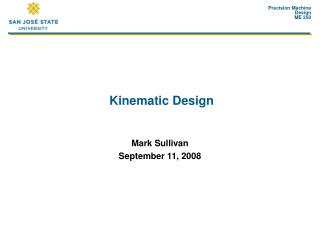 Kinematic Design