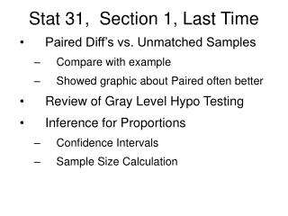 Stat 31, Section 1, Last Time