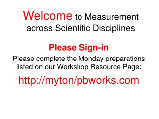 Welcome to Measurement across Scientific Disciplines