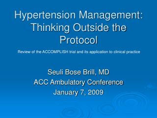 Hypertension Management: Thinking Outside the Protocol