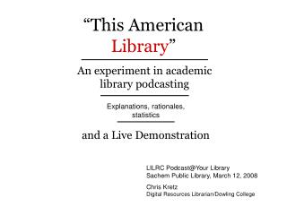 “This American Library ”