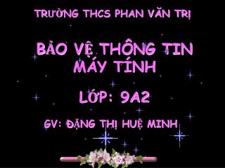 BẢO VỆ THÔNG TIN MÁY TÍNH