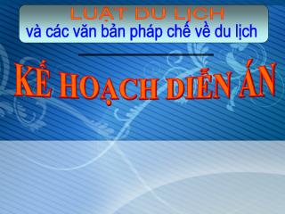 KẾ HOẠCH DIỄN ÁN