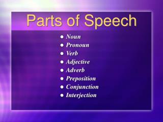 Parts of Speech