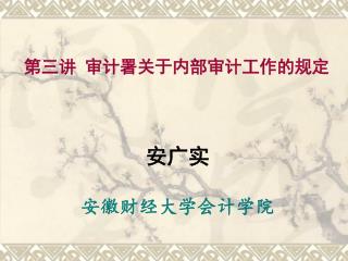 第三讲 审计署关于内部审计工作的规定