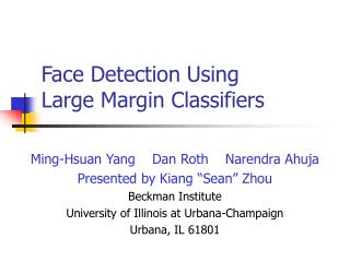 Face Detection Using Large Margin Classifiers