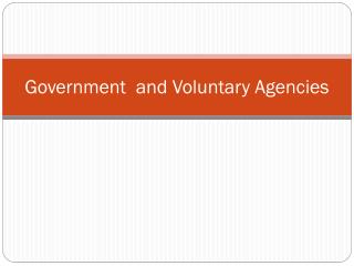 Government and Voluntary Agencies