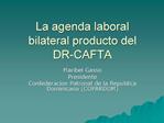 La agenda laboral bilateral producto del DR-CAFTA