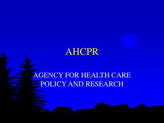 AHCPR