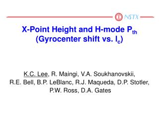 X-Point Height and H-mode P th (Gyrocenter shift vs. l c )