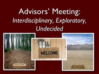 Advisors’ Meeting: Interdisciplinary, Exploratory, Undecided