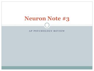 Neuron Note #3