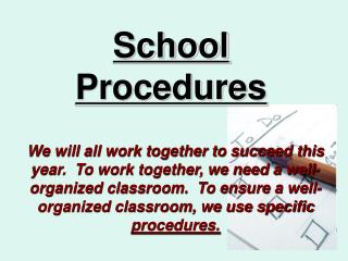 School Procedures
