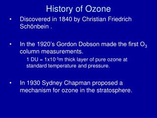 History of Ozone