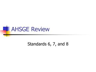 AHSGE Review