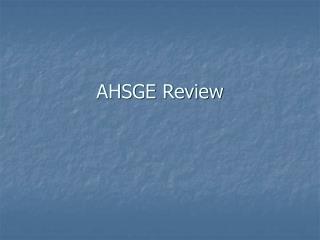 AHSGE Review