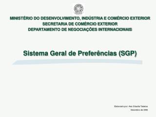 Sistema Geral de Preferências (SGP)