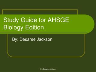 Study Guide for AHSGE Biology Edition