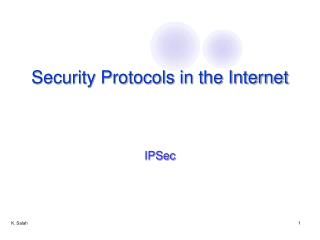 Security Protocols in the Internet